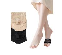 BIRLOZA 2 Pares Calcetines Abiertos para Mujer, Medias de Punta con Cojín de Algodón Suave, Calcetines Antideslizantes Separadores de Dedos, Invisibles para Sandalias, Tacones Altos y Zapatos Planos