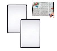 BIRLOZA 2 Piezas Lupas de Páginas 3X Lupas de Tarjetas Lupa de Lectura Lupas de Páginas Rectangular Ayuda para Leer para Personas Mayores Libros Periódicos