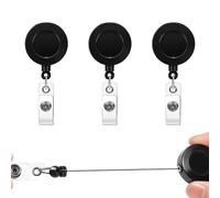 BIRLOZA 3 Piezas Llavero Retráctil Extensible de Alto Rendimiento con Clip Cable de Acero retráctil para Soporte de Tarjeta ID Llave tragaperras Cinta Porta credenciales antiperdida (70cm)