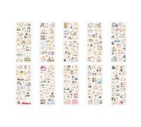 BIRLOZA Pegatinas para álbum de fotos de bebé, álbum de fotos para niña, niño, 10 hojas de más de 200 pegatinas para libro de visitas, baby shower, regalos con refranes, animales para diseñar