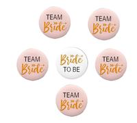 BIRLOZA Team Bride, JGA Buttons, JGA Accessoires Frauen Buttons anstecker Junggesellinnenabschied Accessoires und Hochzeitsfeier Party Polterabend (Pink, 6 Stücke)