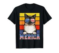 Birman Cat 4th of July Merica American Mericat Cats Lovers Camiseta
