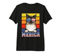 Birman Cat 4th of July Merica American Mericat Cats Lovers Camiseta Premium