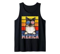 Birman Cat 4th of July Merica American Mericat Cats Lovers Camiseta sin Mangas