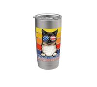 Birman Cat 4th Of July Merica American Mericat Cats Lovers Vaso térmico de acero inoxidable de doble pared