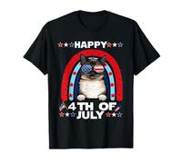 Birman Cat Happy 4th of July Patriotic American Cats Lovers Camiseta
