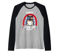 Birman Cat Happy 4th of July Patriotic American Cats Lovers Camiseta Manga Raglan