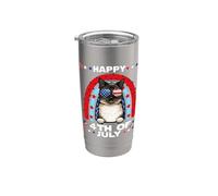 Birman Cat Happy 4th Of July Patriotic American Cats Lovers Vaso térmico de acero inoxidable de doble pared