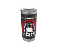 Birman Cat Happy 4th Of July Patriotic American Cats Lovers Vaso térmico de acero inoxidable de doble pared