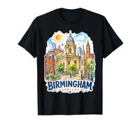 Birmingham Inglaterra Skyline Lindo Recuerdo de Viaje Europa Camiseta