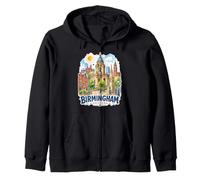 Birmingham Inglaterra Skyline Lindo Recuerdo de Viaje Europa Sudadera con Capucha