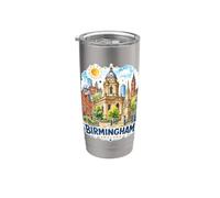 Birmingham Inglaterra Skyline Lindo recuerdo de viaje Europa Vaso térmico de acero inoxidable de doble pared