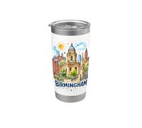 Birmingham Inglaterra Skyline Lindo recuerdo de viaje Europa Vaso térmico de acero inoxidable de doble pared
