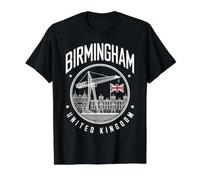 Birmingham Reino Unido Ciudad de Viajes Camiseta gráfica económica, Hombre, Negro, M