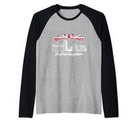Birmingham Skyline Reino Unido Bandera británica Vintage Inglaterra Camiseta Manga Raglan