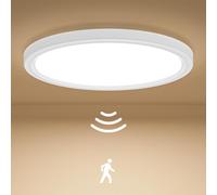 Birnetek® Lampara Techo con Sensor de Movimiento, 18W 4000K Plafon LED con Sensor de Movimiento Por Radar, 1800LM 22cm Lámpara de Techo para Pasillo, Escaleras, Garaje