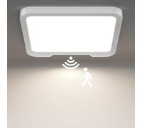 Birnetek® Lampara Techo con Sensor de Movimiento, 8000mAh Batería Plafon LED Recargable, 3000K, 4000K, 6500K, Control Remoto para Pasillo, Escaleras, Garaje