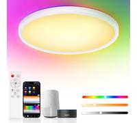 Birnetek® Lampara Techo LED 30W, Plafon RGB Redondo 2700K-6500K, Regulable, Compatible con Alexa, Google Home, Control APP, Mando a Distancia, para Dormitorio, Salon, Cocina