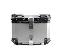 BIRNN Baúl para Moto para Suzuki VStrom 650 2017-2024, Motocicleta Trasero Caja Trasera Viaje Motocicleta Maleta Impermeable Motocicleta Top Box Gran Capacidad Maletero de Moto, 45L-Silver
