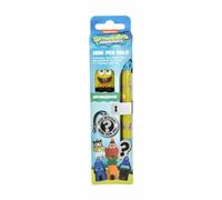 Biros de Bob Esponja con 2 figuras coleccionables, bolígrafo con el diseño de la popular serie infantil, mercancía oficial, ideal para los fans