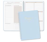BIROYAL Agenda hebdomadaire non daté - formato A5 - Agenda hebdomadaire avec list de choses à faire, grand champ de notes - 52 feuilles en allemand - Avec couverture rigide - Bleu
