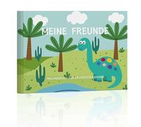 BIROYAL Libro de amigos de dinosaurios para jardín de infantes, libro de amigos de la escuela, regalo para la escolarización, libro para rellenar con mis amigos de jardín de infantes, libro de amistad