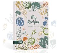 BIROYAL Libro de recetas en blanco para recetas propias, diario de recetas personalizado para 100 recetas, diario de recetas A5 para escribir tu propio libro de recetas, libro de cocina vacío de 224