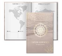 BIROYAL Travel Diary to Fill In - Our Travel Journal is Your Inspirational Diary for Holidays, World Travel or City Trip - Perfect Travel Gift for Globetrotters - A5 - Beige
