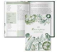 BIROYAL Un cuaderno de recetas rellenable tamaño A5, verde, 224 páginas