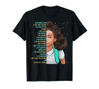 Birracial Black Pride Girls I Am Black Girl Magic Kids Mixed Camiseta