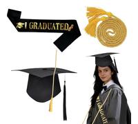 Birrete de Graduación Adulto con Borla y Cinta Satinada "¡Yo Me Gradúo!" - Set de Graduación con Banda Ajustable y Borla - Perfecto para Graduaciones, Fotografía y Regalos - Talla Única