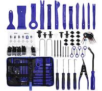 Birshe 158 Piezas Herramientas Kit Desmontar Coche, Herramienta de extracción de paneles, Coche Interior Herramientas de Eliminación con Clips Retenedores de Coche y Tira de Cables (Azul)