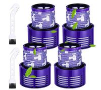 Birshe 4 piezas Filtros para Dyson V10 SV12, Aspiradoras Filtro pare Dyson V10 SV12 Serie Aspiradora, Cyclone V10, V10 Animal, V10 Absolute con 2 Cepillo de Limpieza, Reemplazo para No. 969082-01