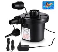 Birshe Bomba De Aire Eléctrica Portátil con 3 Boquillas, 2 en 1, Inflador y Desinflador para Colchón Inflable Sofá Piscinas Juguetes Hinchable, 240V AC/12V DC