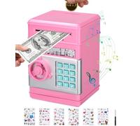 Birshe - Hucha electrónica para niños, Mini Cajas, con contraseña automática, Color Rosa