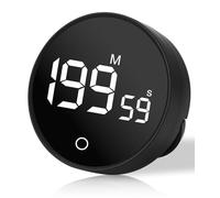 Birshe Temporizador Digital,Temporizador Visual Digital Temporizador Magnético Digital Temporizador Magnético Temporizador de Cocina con Pantalla LED Temporizador Digital Negro 2 Modo Apto para Cocina