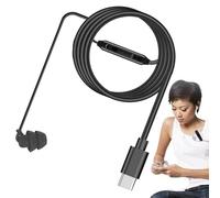 Birtern Auriculares individuales con micrófono con cable, mono con cable, auriculares intrauditivos de una sola cara, para hombres y mujeres, usan auriculares tipo C o 3.5 mm para escuchar llamadas