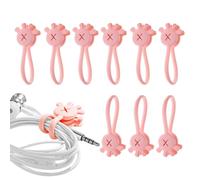 Birtern Bridas magnéticas para cables, 10 organizadores de cables de silicona en forma de palma, correas reutilizables para el lugar de trabajo, escuela, hogar, marcadores de libros, imanes de