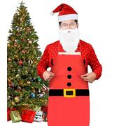 Birtern Delantales de Navidad para adultos, conjunto de disfraz de Navidad, sombrero de vestir, delantal, barba, gafas, disfraz para hombres y mujeres, adultos, hogar, cocina, restaurante, cosplay