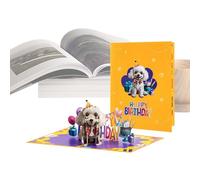 Birtern Divertida tarjeta de cumpleaños para perro, tarjeta de cumpleaños para perro, postales creativas, decoración 3D para reuniones, niños, hombres, niñas, mujeres, adultos, mamá y niños