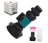 Birtern Kit de válvula de drenaje de barril de lluvia, adaptador de rosca, adaptador de tanque de agua a prueba de fugas, adaptador de drenaje de tanque, adaptador de manguera de jardín, conector