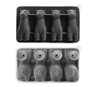 Birtern Moldes de hielo con formas divertidas, bandejas de hielo de fácil liberación, moldes de silicona con forma de alpaca de 4 cavidades, herramientas de cocina para whisky, cócteles, té, café