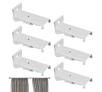 Birtern Soporte de pared para rieles de cortinas | Soporte de montaje en riel de cortina - Juego de 6 piezas de soporte flexible flexible para persianas superiores fuera del interior de la cocina