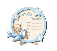 Birth Announcement Sign | Writable 2D Greeting Data Recording Prop | Photography Decor Birth Sign for Mantel Nightstand Children's Room Party Parents