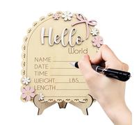 Birth Name Sign - Wooden 15x12cm, Announcement, Kid Sign | Personalized Decor For Home, Hospital, Nursery, Birthday, Party, Thanksgiving, Christmas, Girls, Family, Friends