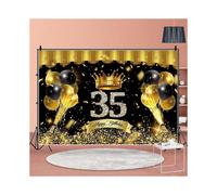 Birthday Background Banner 50th Birthday Backdrop 180 * 121cm Large Black Gold Sign Fabric Birthday Photo Booth Backdrop for Birthday Party Decoration