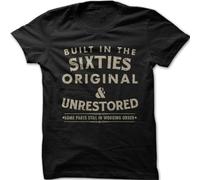 Birthday Biker 1960's Built in The Sixties Unrestored Motorcycle T-Shirt Black 3XL