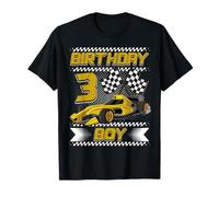 Birthday Boy 3 Years Race Car 3rd Birthday Racing Car Camiseta