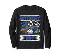 Birthday Boy 3 Years Race Car 3rd Birthday Racing Car Manga Larga