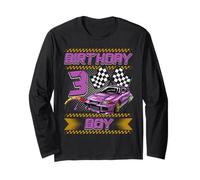 Birthday Boy 3 Years Race Car 3rd Birthday Racing Car Manga Larga